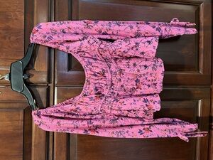Urban Outfitters pink floral blouse